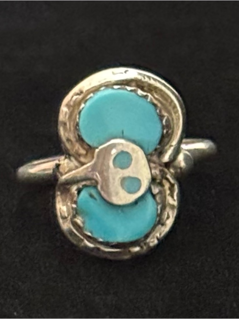 Effie CALAVASA Sterling Silver Turquoise Double Turquoise Ring